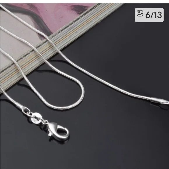 1MM NEW 925 STERLING SKINNY SILVER ROUND SNAKE CHAIN NECKLACE 18" - Picture 13 of 13